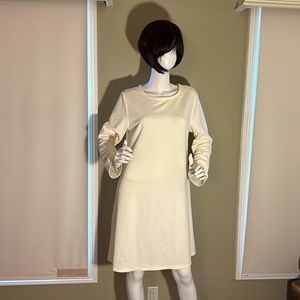 NWT Pretty Stylove Ivory Cream Long Sleeve Shift Swing Dress Sz XL (fits like L)